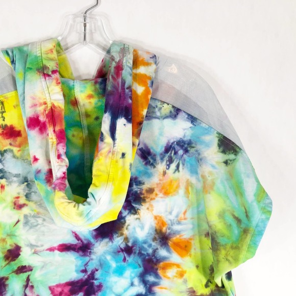 Victoria Secret Sport Small Jacket Handmade‎ Tie Dye Watercolor Wonder Hood 1517 - Picture 11 of 12